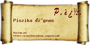 Piszika Ágnes névjegykártya